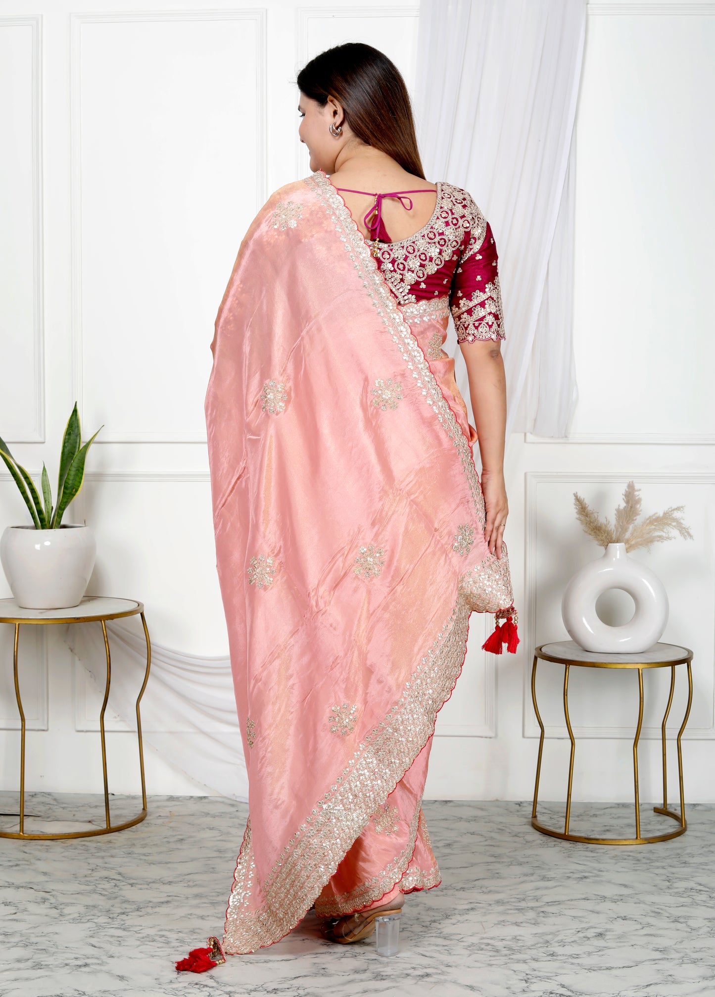 TISSUE SHIMMER GOOTA PATTI SAREE