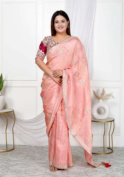 TISSUE SHIMMER GOOTA PATTI SAREE