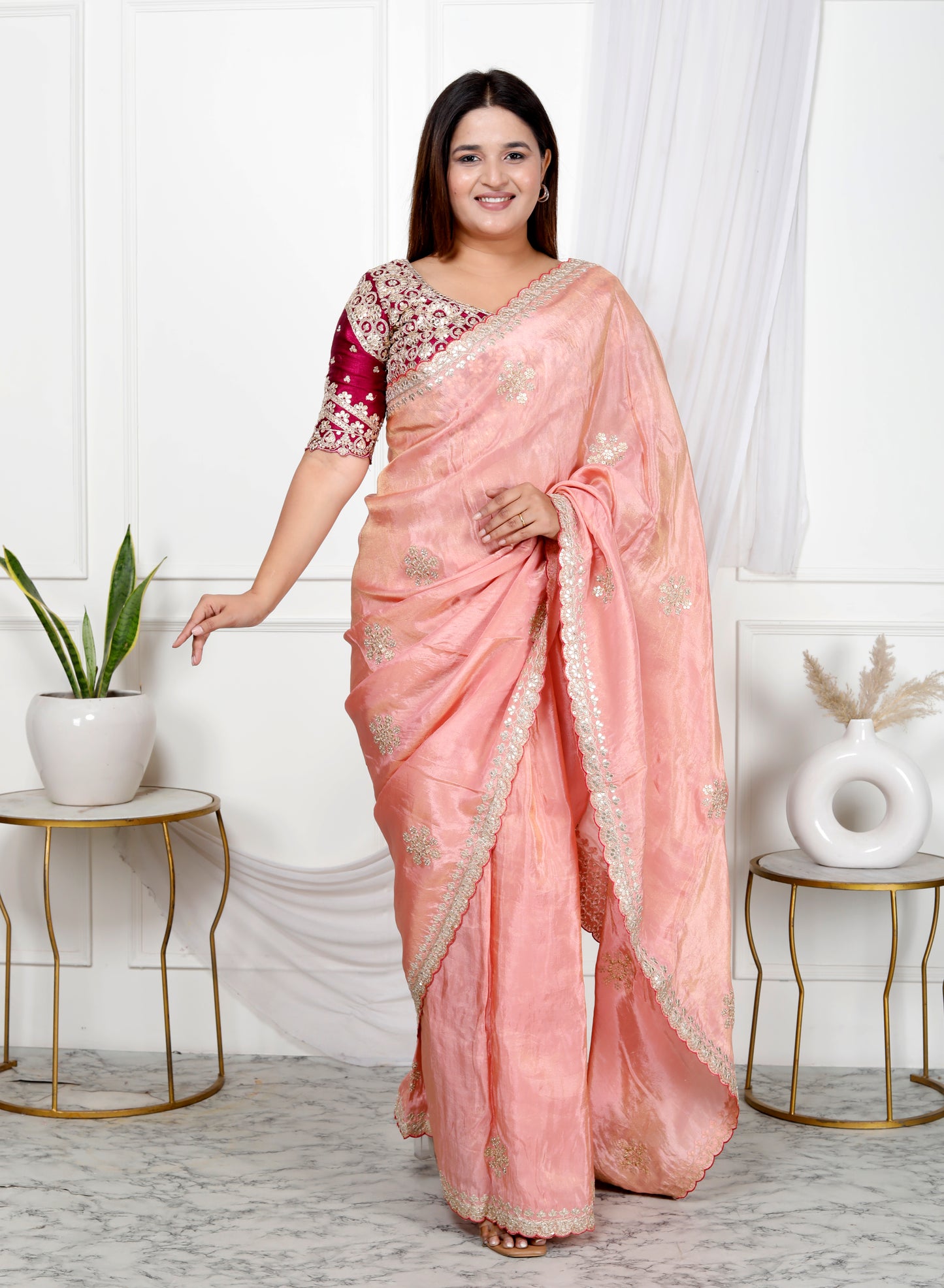 TISSUE SHIMMER GOOTA PATTI SAREE