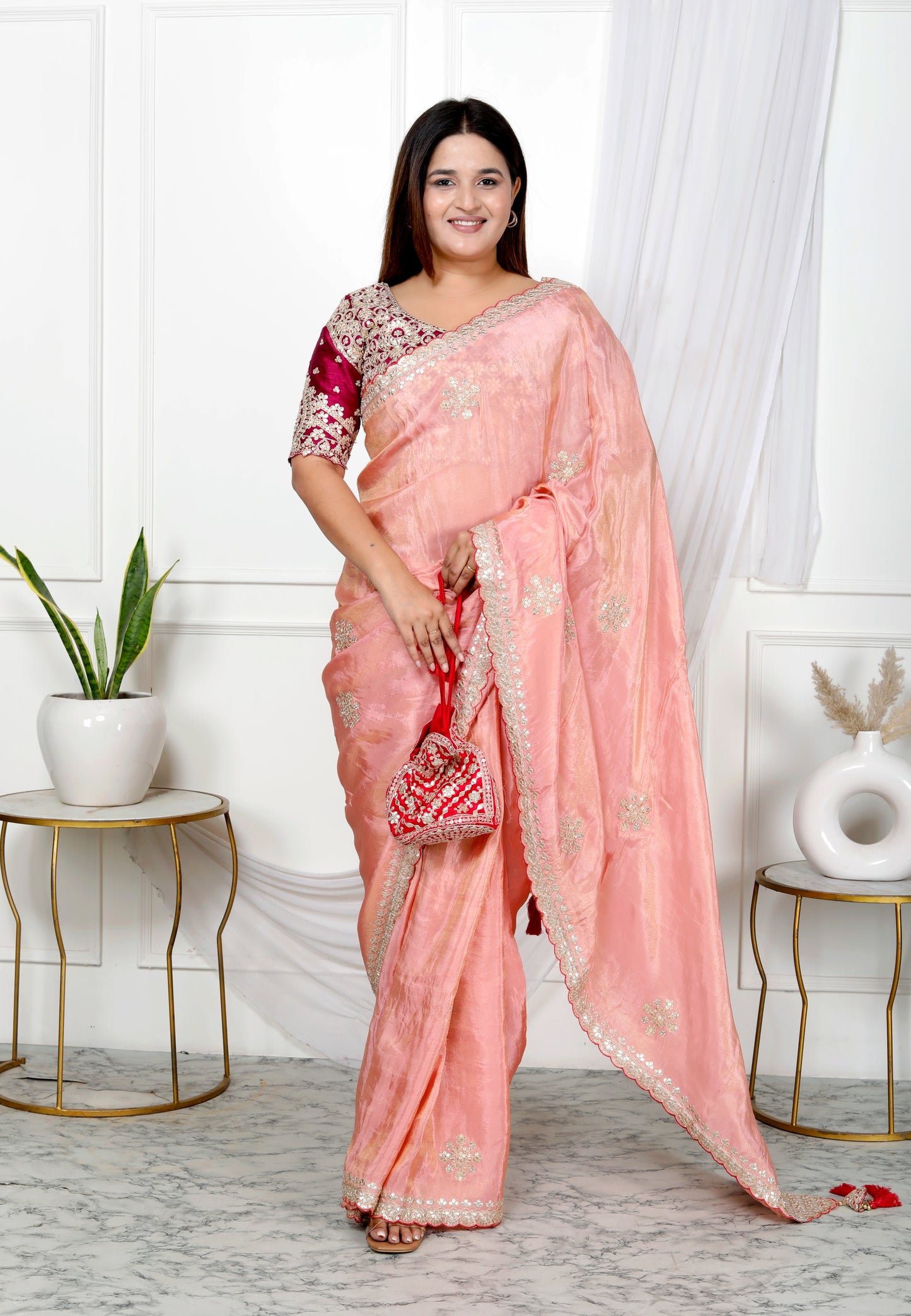 TISSUE SHIMMER GOOTA PATTI SAREE