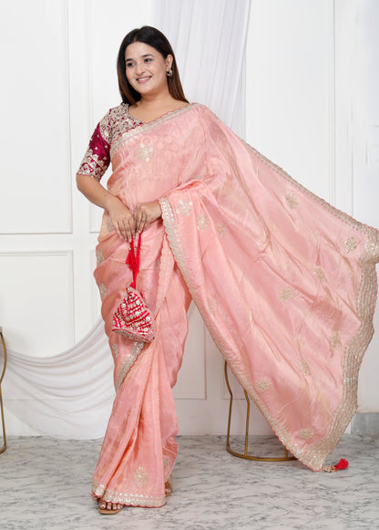 TISSUE SHIMMER GOOTA PATTI SAREE