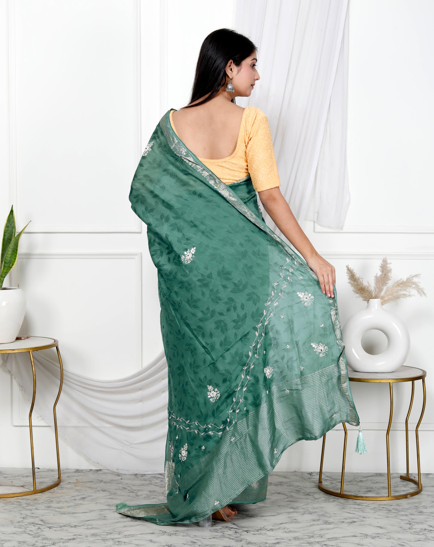 JAIPURI HANDWORK JACQUARD SAREE