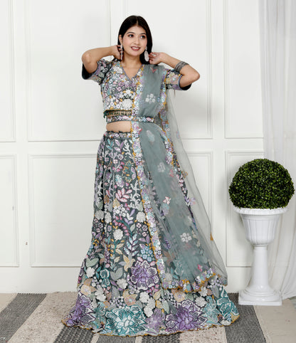 SEQUENCE FLORAL FOREST LEHNGA