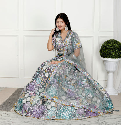 SEQUENCE FLORAL FOREST LEHNGA