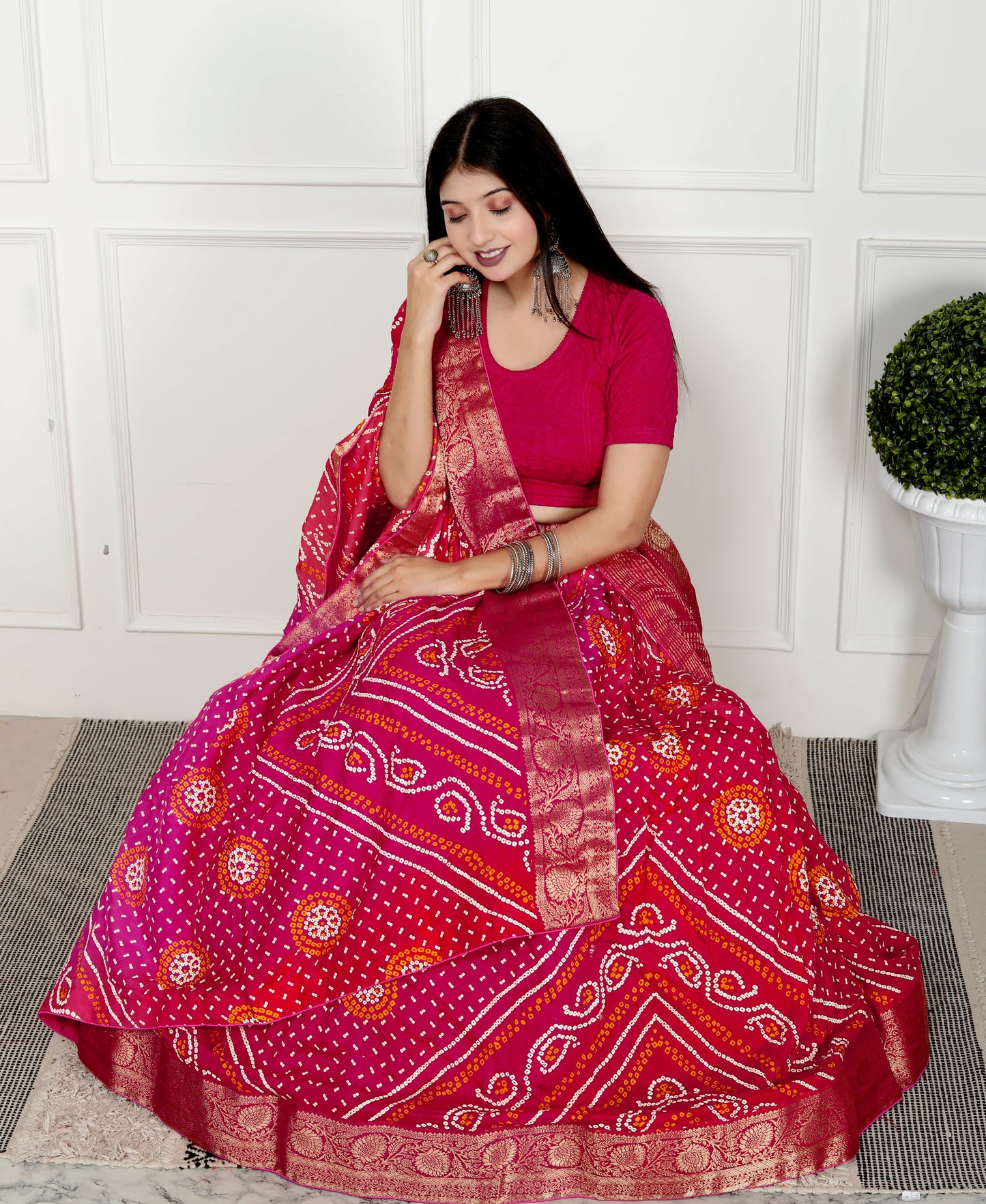 JAIPURI BHANDHANI PRINTED LEHNGA