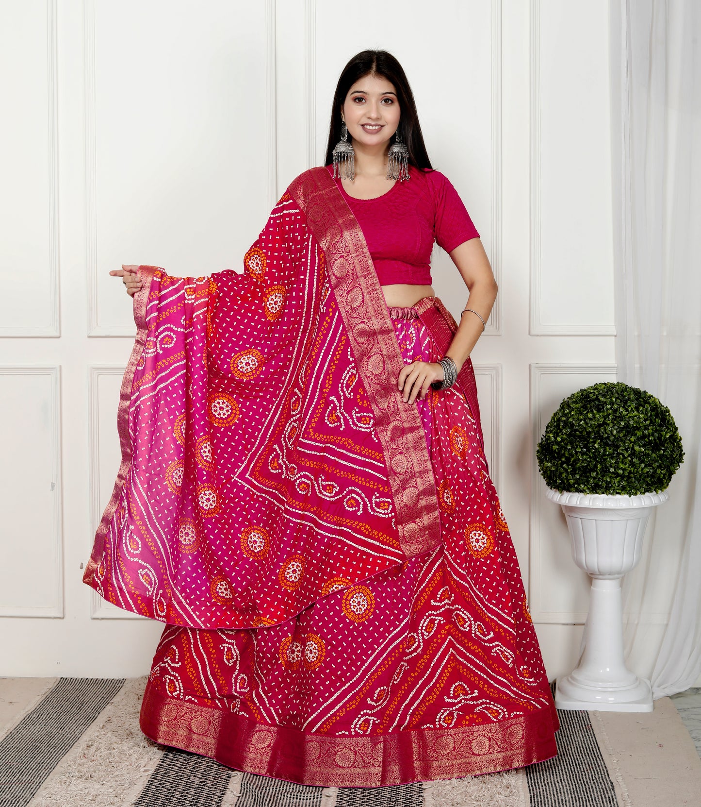 JAIPURI BHANDHANI PRINTED LEHNGA