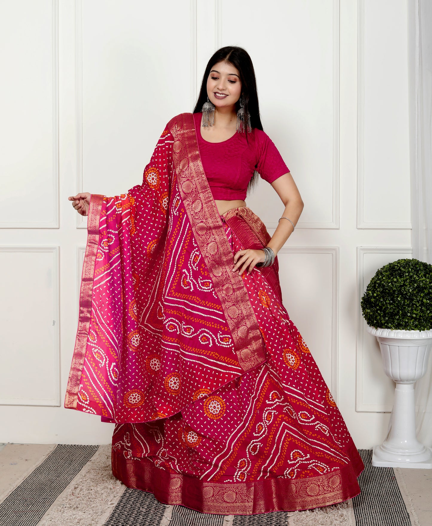 JAIPURI BHANDHANI PRINTED LEHNGA