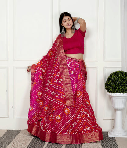 JAIPURI BHANDHANI PRINTED LEHNGA