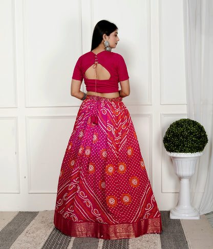 JAIPURI BHANDHANI PRINTED LEHNGA