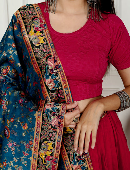 SHEHNAI MOTIF SILK LEHNGA