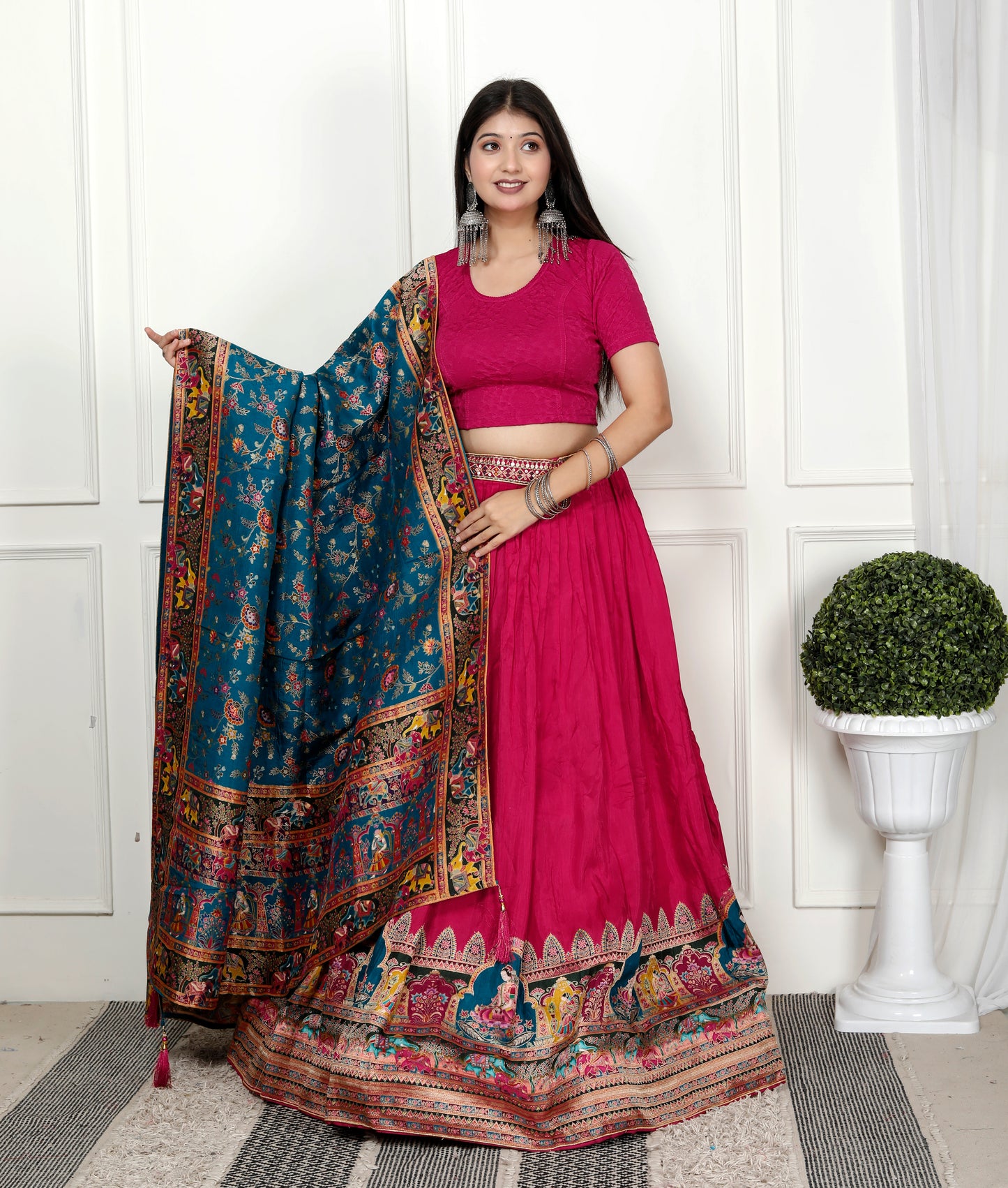 SHEHNAI MOTIF SILK LEHNGA