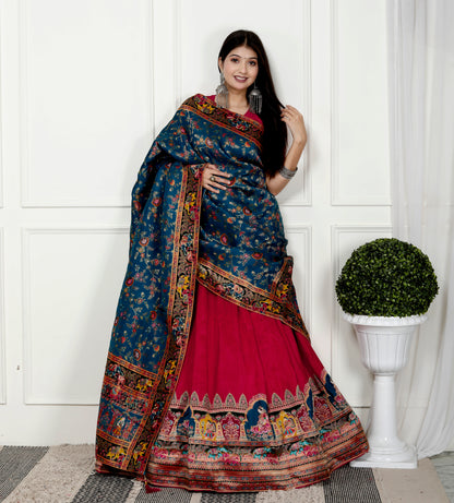 SHEHNAI MOTIF SILK LEHNGA