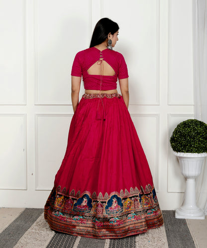 SHEHNAI MOTIF SILK LEHNGA