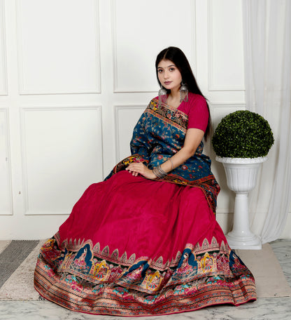 SHEHNAI MOTIF SILK LEHNGA