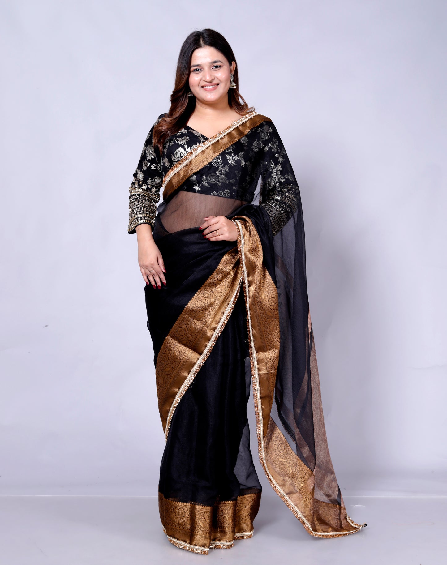 Roopgatha Pure Tissue silk border saree