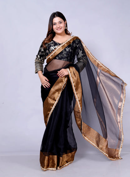 Roopgatha Pure Tissue silk border saree