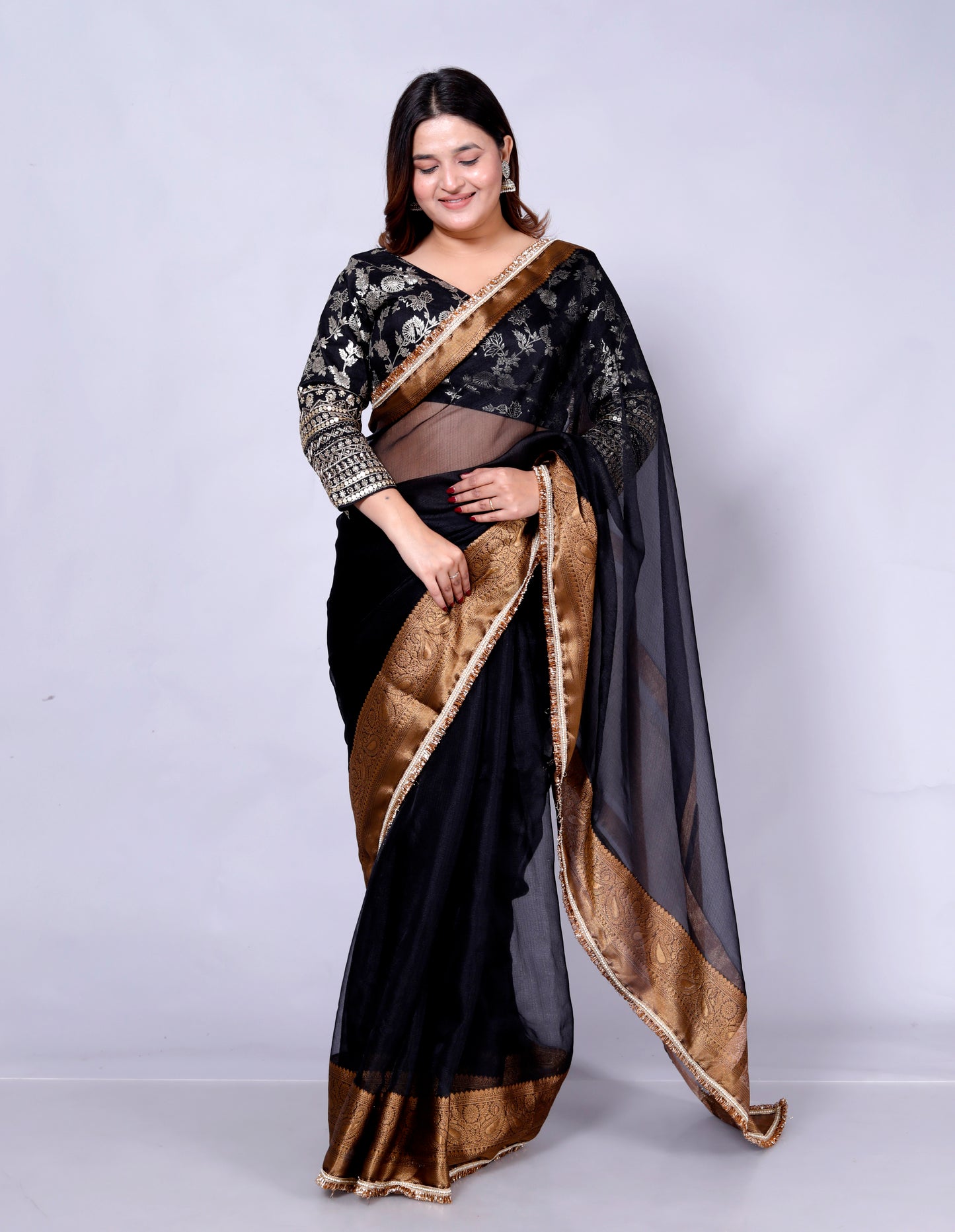 Roopgatha Pure Tissue silk border saree