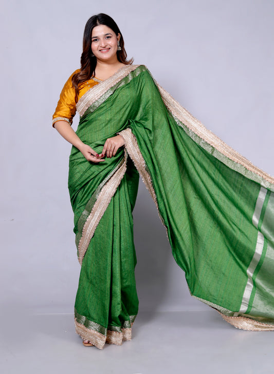 Roopgatha Raw Silk Border Saree