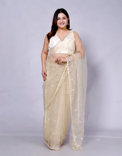 Roopgatha Pure Tissue Gotta Handwork Saree