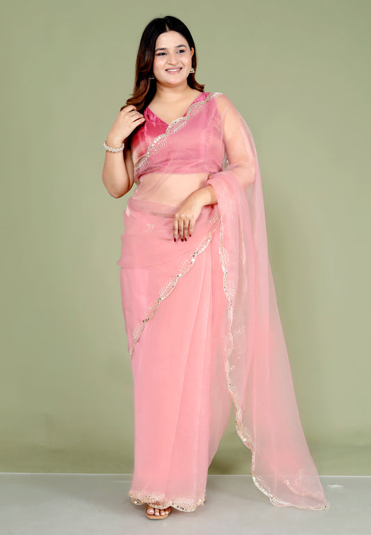 Roopgatha Pure Tissue Handwork Zari Saree