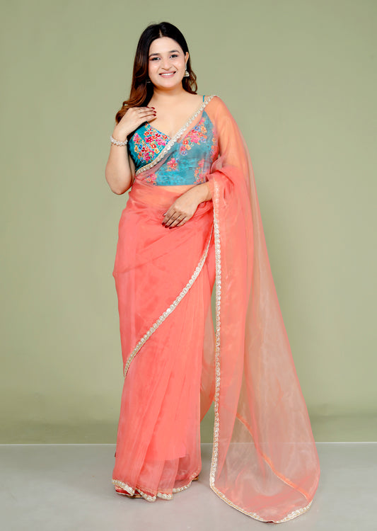 Roopgatha Pure Tissue Handwork Border Saree