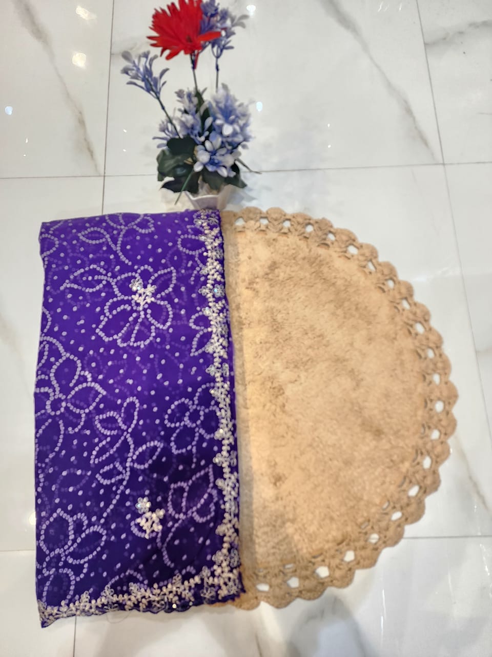 FESTIVAL SPECIAL BANDHEJ SAREE WITH PITTEN WORK BY SKFBHOLUBHAI