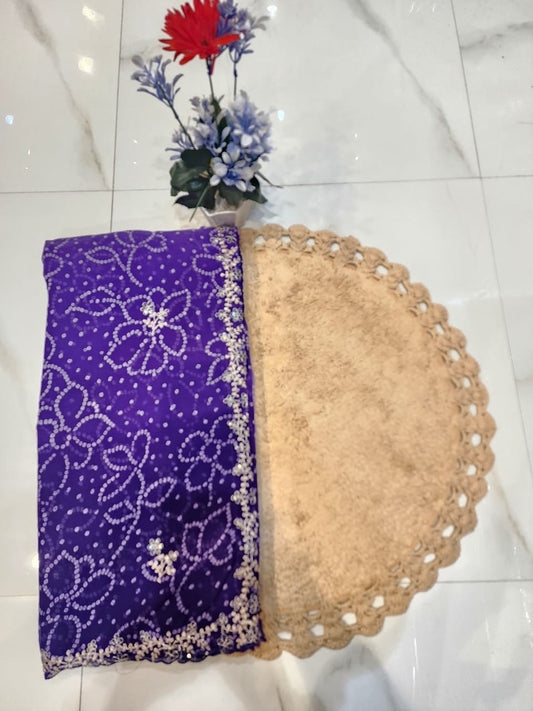 FESTIVAL SPECIAL BANDHEJ SAREE WITH PITTEN WORK BY SKFBHOLUBHAI