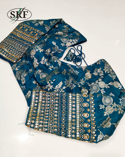 Jackquard Silk Zari Embroidery Blouse