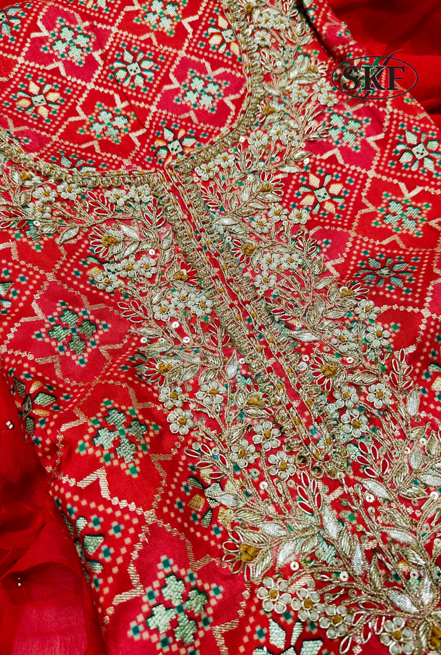 KNOT WORK CHANDERI SUIT