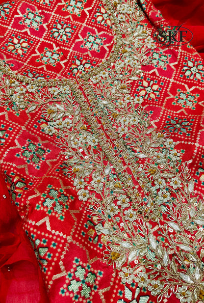 KNOT WORK CHANDERI SUIT