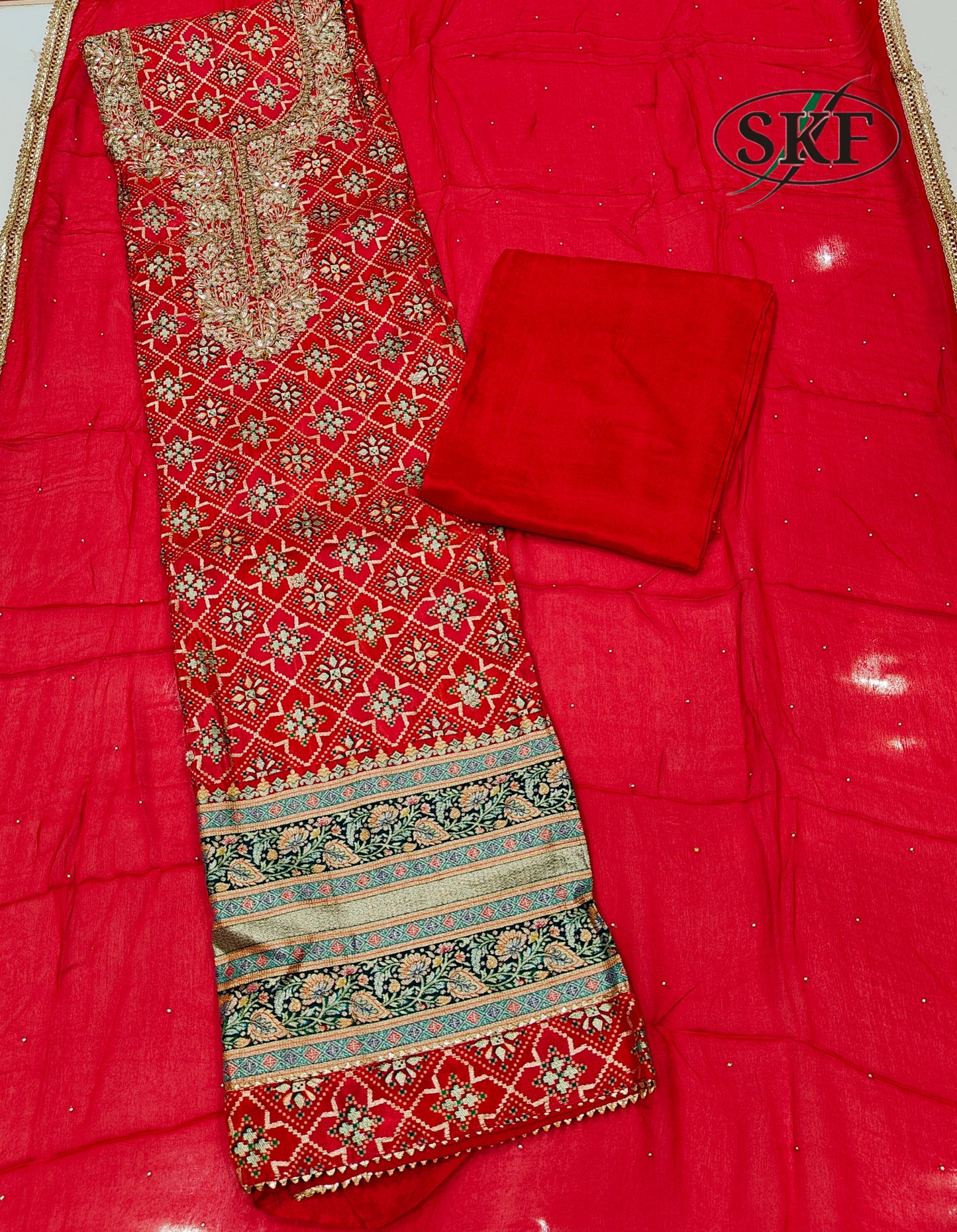 KNOT WORK CHANDERI SUIT