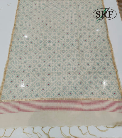 HANDWORK CHANDERI SUIT