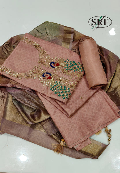 CRUSH SILK HANDWORK SUIT