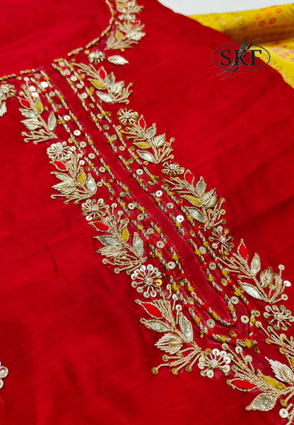 HANDWORK CHANDERI SUIT