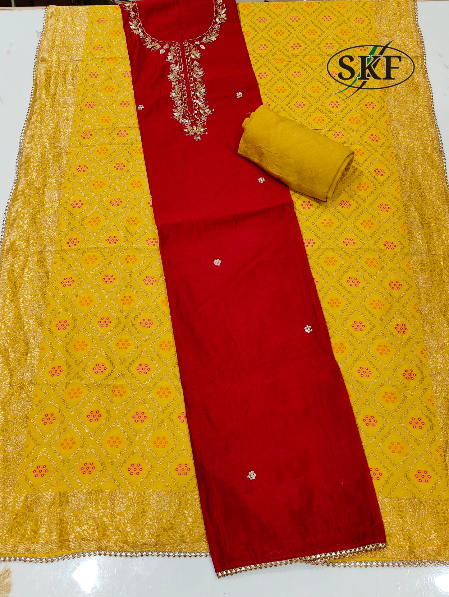 HANDWORK CHANDERI SUIT