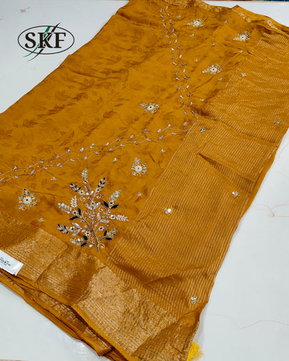 JAIPURI HANDWORK JACQUARD SAREE