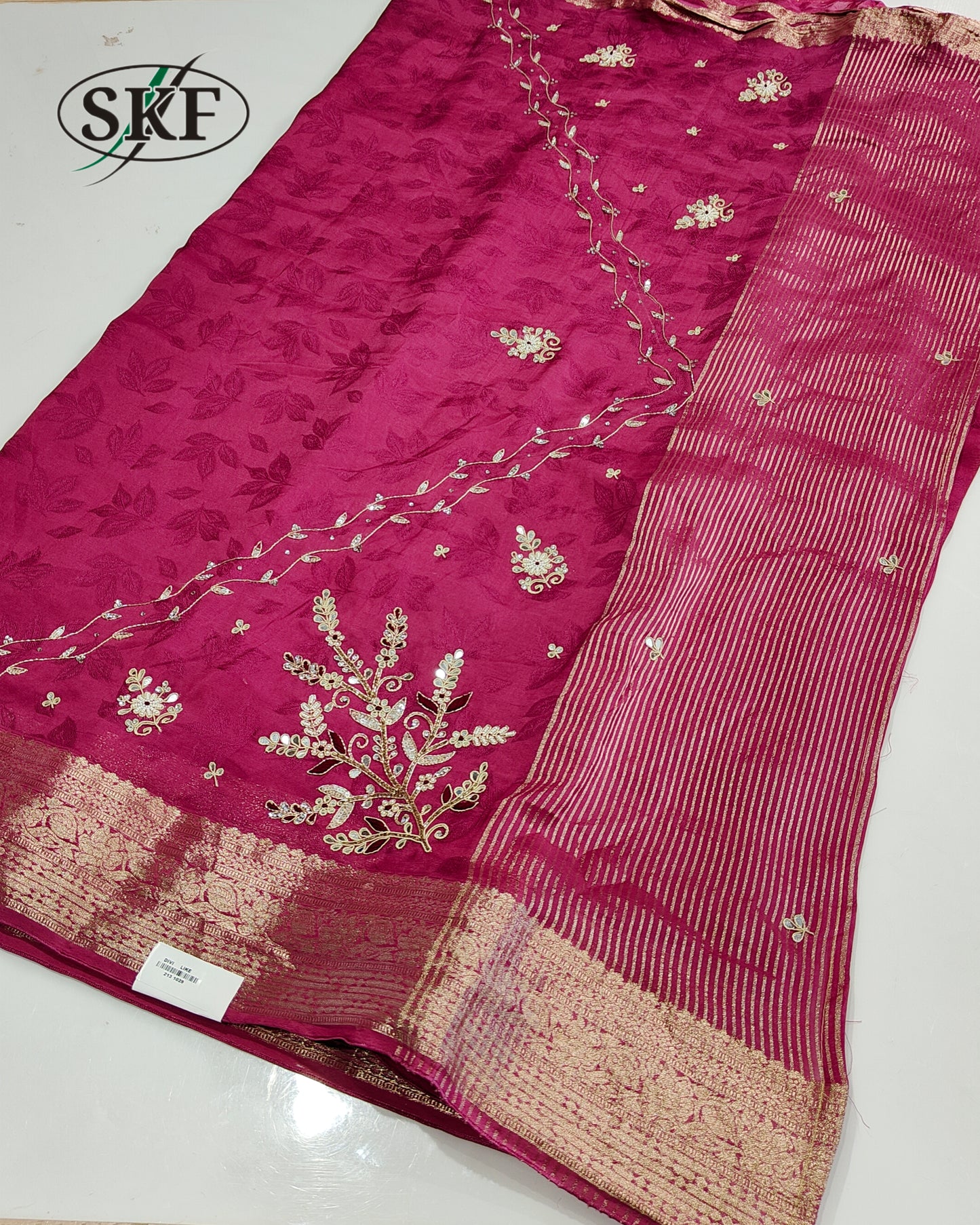 JAIPURI HANDWORK JACQUARD SAREE