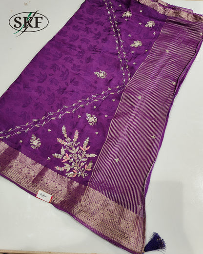 JAIPURI HANDWORK JACQUARD SAREE