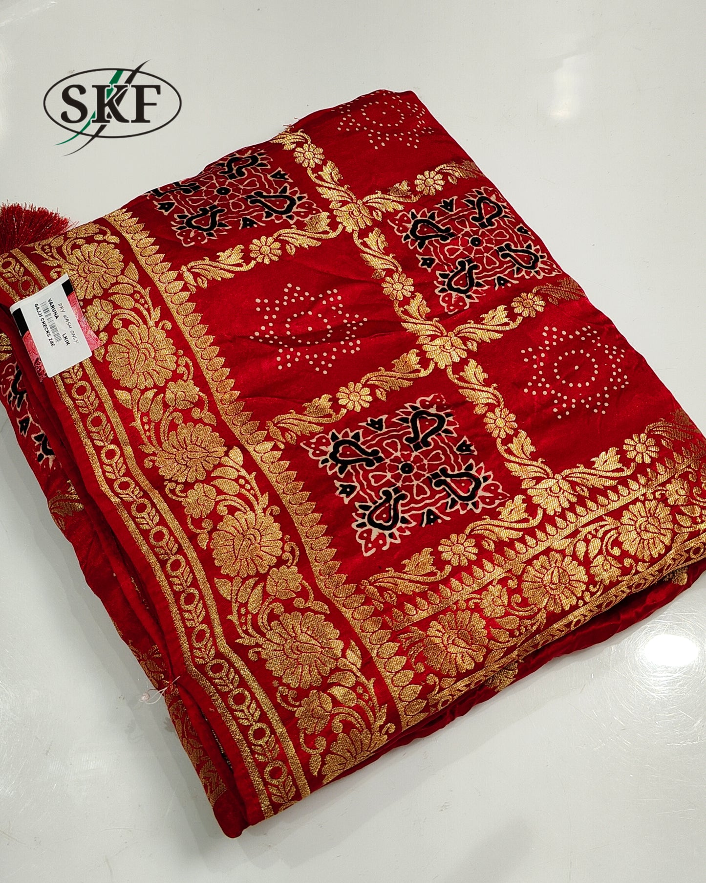 GAJJI SILK GHATCHOLA ZARI WEAVING MEHROON SAREE BY SKFBHOLUBHAI