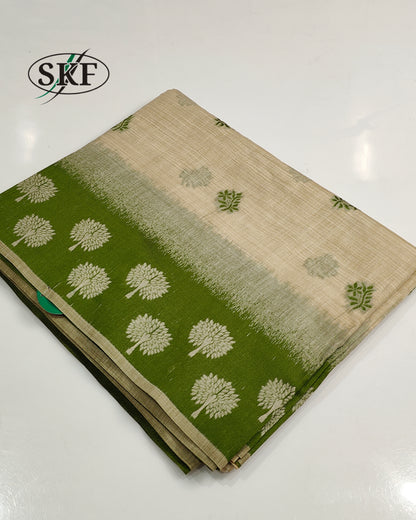 COTTON BLEND WEAVING PINK SAREE BY SKFBHOLUBHAI