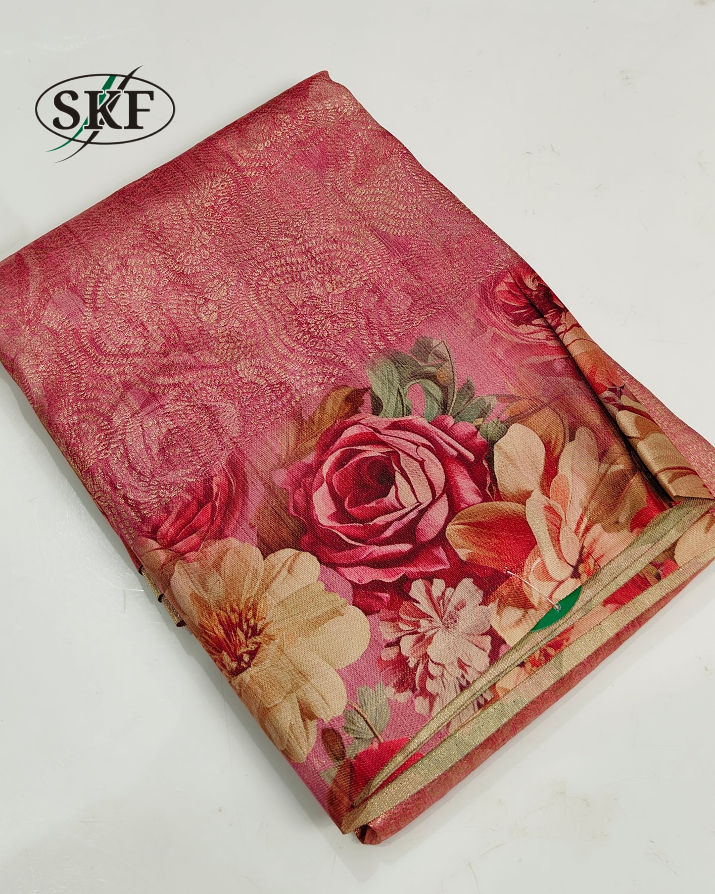 SOUTH SILK DIGITAL WEAVING MULTICOLOUR SAREE BY SKFBHOLUBHAI