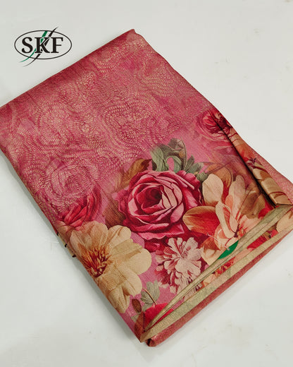 SOUTH SILK DIGITAL WEAVING MULTICOLOUR SAREE BY SKFBHOLUBHAI