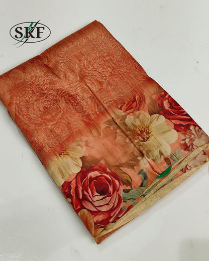 SOUTH SILK DIGITAL WEAVING MULTICOLOUR SAREE BY SKFBHOLUBHAI