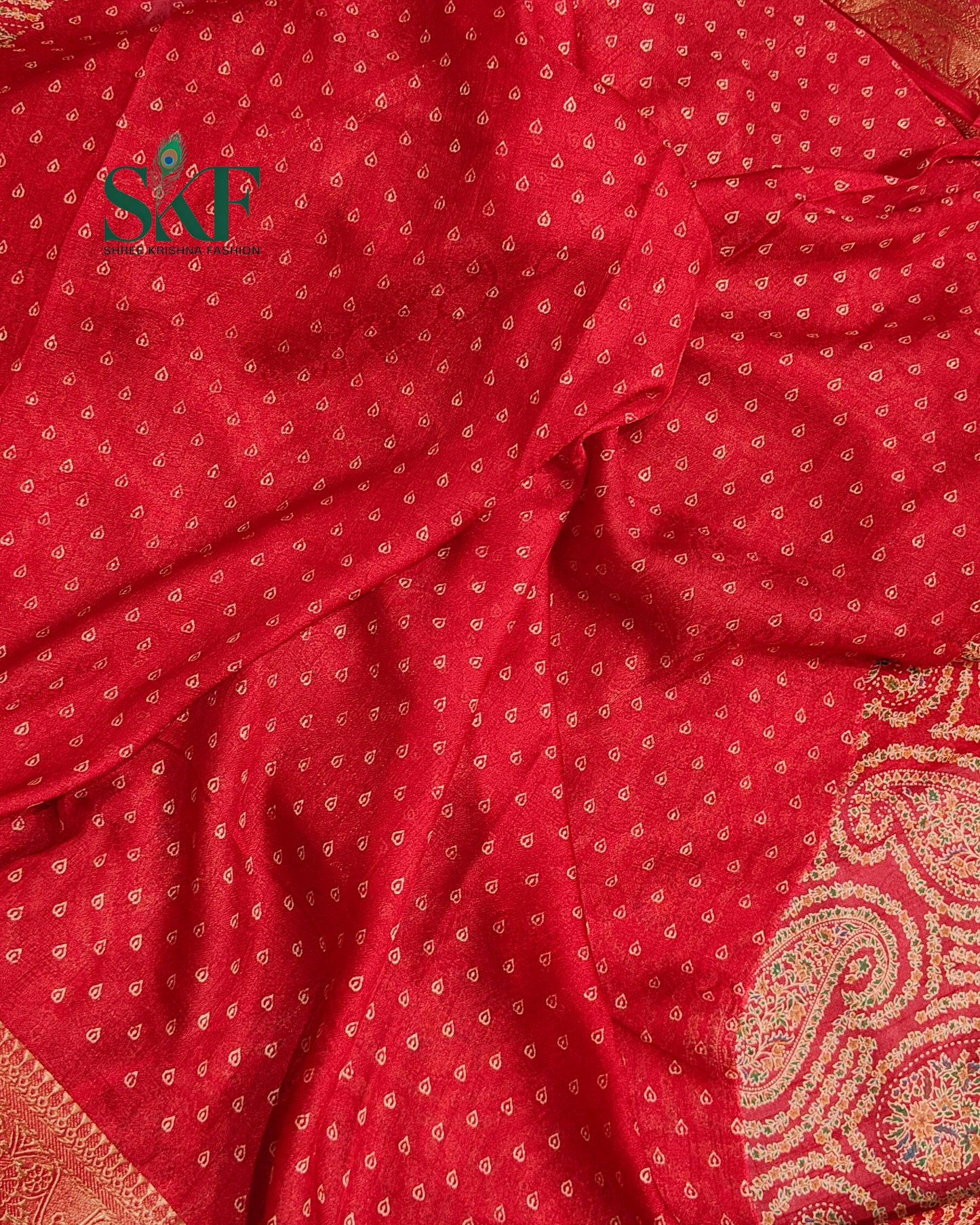 MARSHMELLO GEORGETTE DIGITAL PRINT DAILYWEAR RED SAREE BY SKFBHOLUBHAI