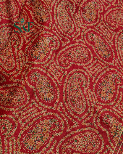 MARSHMELLO GEORGETTE DIGITAL PRINT DAILYWEAR RED SAREE BY SKFBHOLUBHAI