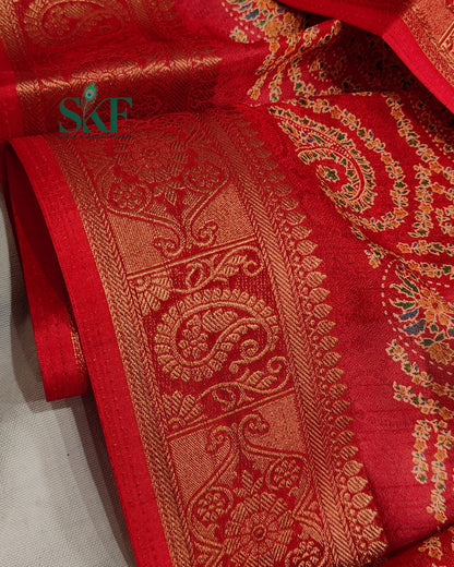 MARSHMELLO GEORGETTE DIGITAL PRINT DAILYWEAR RED SAREE BY SKFBHOLUBHAI
