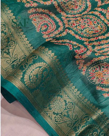 MARSHMELLO GEORGETTE DIGITAL PRINT DAILYWEAR RAMAGREEN SAREE BY SKFBHOLUBHAI