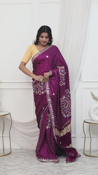 JAIPURI CHAKRA BHANDEJ SAREE