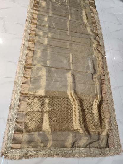 Roopgatha Pure pathetic silk Banarsi Tissue Border Saree