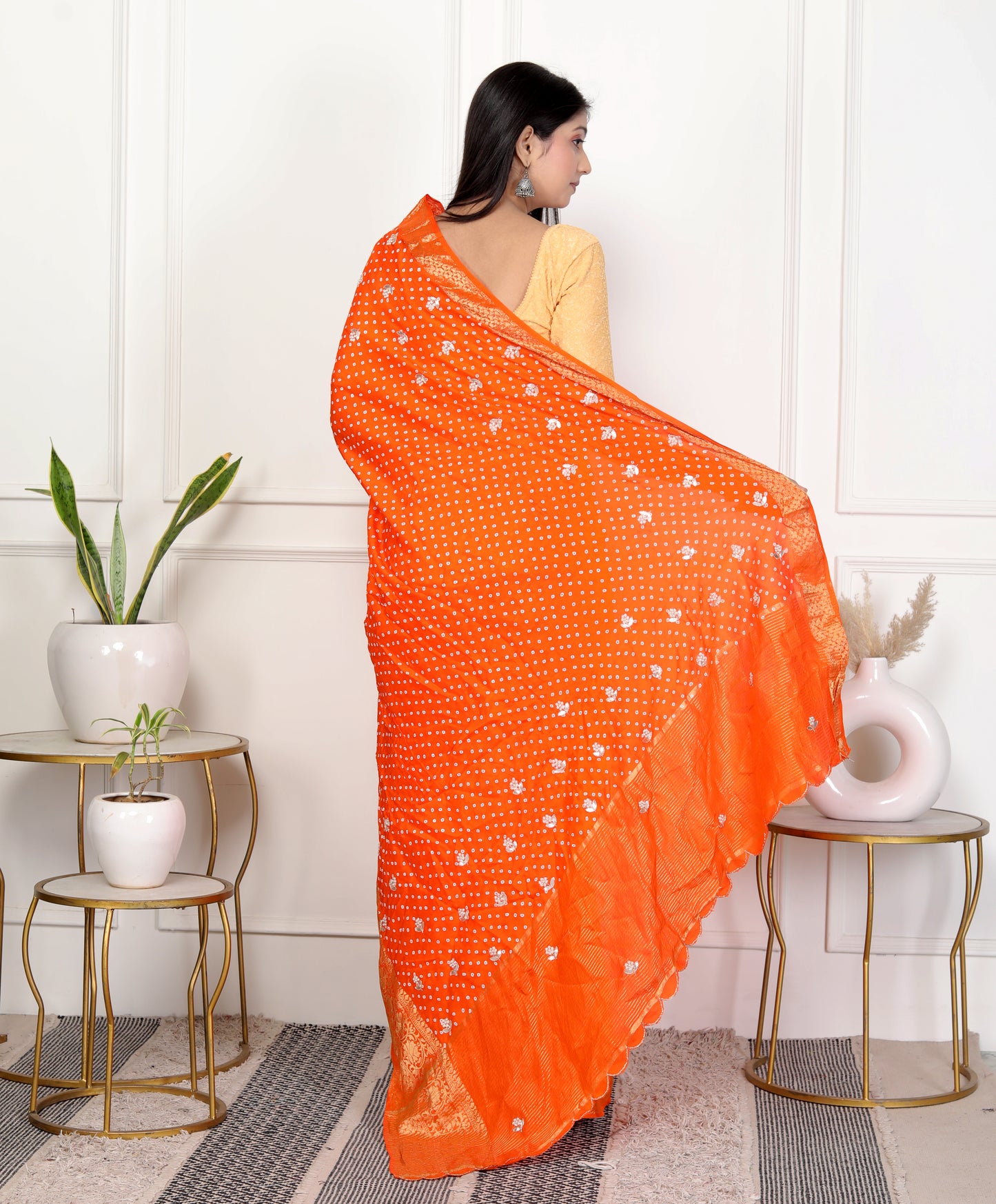 JAIPURI BHANDHANI HO HAND BUTTA SAREE